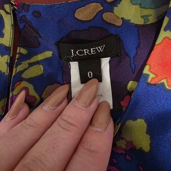J. Crew Jules Silk Dress Sz 0 - Picture 8 of 8